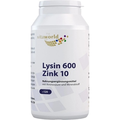 VitaWorld Lysine 600 mg | Plus Zinc 10 mg [120 капсули]