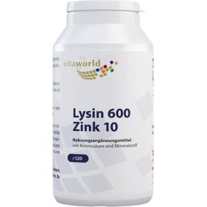 VitaWorld Lysine 600 mg | Plus Zinc 10 mg [120 капсули]