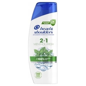 Head & Shoulders Menthol Fresh 2in1 Šampon proti Lupům 330 ml. Osvěžující Mentolová Vůně