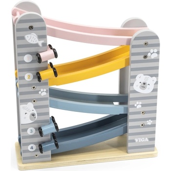 Viga Toys Дървена писта с колички PolarB, Viga (44013)