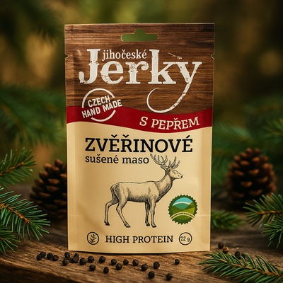 Jihočeské Jerky Zvěřinové s pepřem 20 g