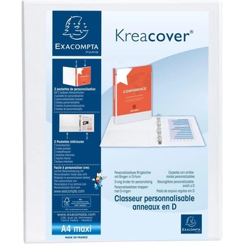 Exacompta Папка Kreacover, А4, с 4 ринга, 3 джоба, 47 mm, бя (1070140019)