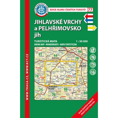 Jihlavské vrchy a Pelhřimovsko jih - mapa KČT 1:50 000 číslo 77 - 6. vydání 2021 - Klub Českých Turistů