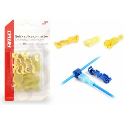 Elektrické rýchlospojky Typ-T 04-6mm2 24A Blister 5 ks Amio