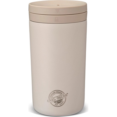 Carl Oscar Twist n' Sip TEMPCup Nerezový termohrnek 350 ml šedobéžová