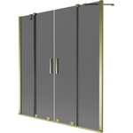 Mexen Velar Duo параван за вана, 2-крилен, плъзгащ се, 140 x 150 см, графит, златен - 896-140-000-42-50 (896-140-000-42-50)