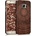 kwmobile Дървен калъф с дизайн индийско слънце за Samsung Galaxy S7 Edge - тъмнокафяв