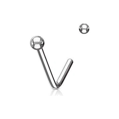 Šperky4U zahnutý piercing do nosu kulička N0075-ST