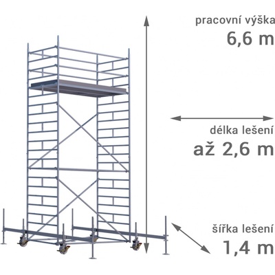 Lešení RUX MOBILO 1400 6,6 m 180 cm