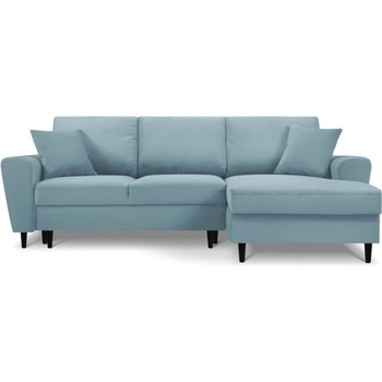 Cosmopolitan Design Светлосин разтегателен ъглов диван с място за съхранение от рипсено кадифе (десен ъгъл) Kyoto - Cosmopolitan Design (COS_RCF_72_F1_KYOTO4)