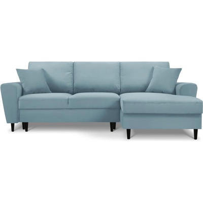 Cosmopolitan Design Светлосин разтегателен ъглов диван с място за съхранение от рипсено кадифе (десен ъгъл) Kyoto - Cosmopolitan Design (COS_RCF_72_F1_KYOTO4)