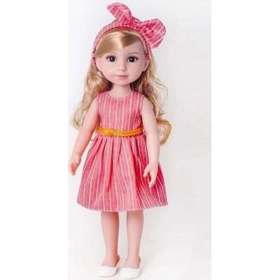 PLEJO s blonďatými vláskami 38 cm červené šaty