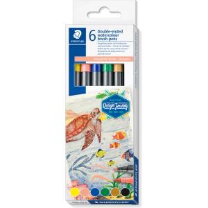 STAEDTLER Акварелни флумастри Staedtler DJ, двувърхи, 6 цвята, AUSTRALIA (34188-А-AUSTRALIA)