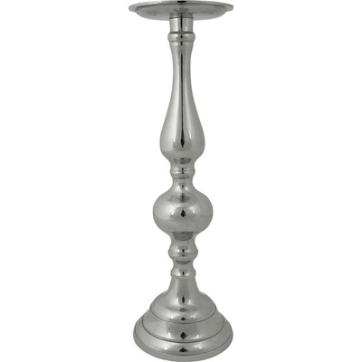 Stříbrný kovový svícen Marinette - Ø 12*37cm - Mars & More