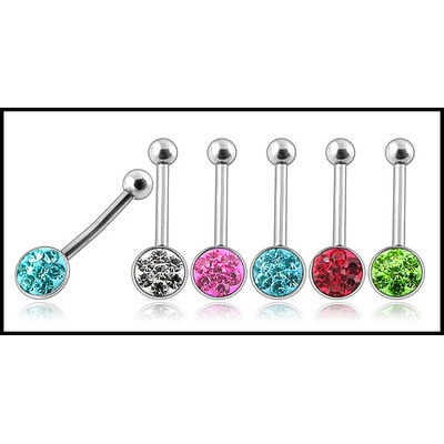 Marre piercing do obočí chirurgická ocel s krystalky PBBAN760