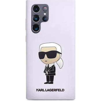 KARL LAGERFELD Луксозен Калъф за SAMSUNG S23 Ultra, KARL LAGERFELD Silicone Ikonik Case, Лилав (KLHCS23LSNIKBCU)