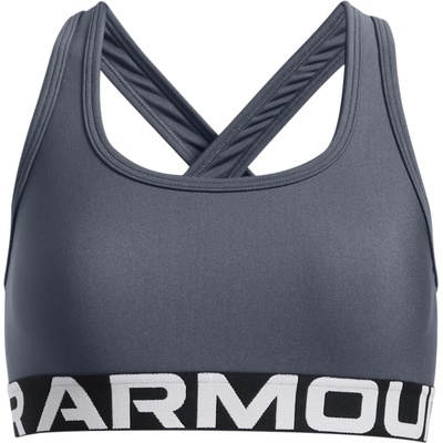 Under Armour dievčenská podprsenka CROSSBACK BRA tmavo sivá biela čierna