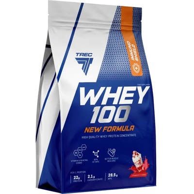 Trec Nutrition Whey 100 | High Quality Whey Protein Concentrate with Immuno Shield [2000 грама] Ягодов крем
