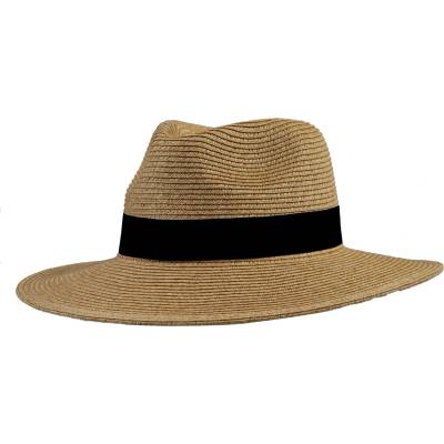P. A. C P. A. C. Шапка P. A. C. Ecuador Panama Straw Hat - Dark Beige / Total Black - размер S/M (904-3185-0111)