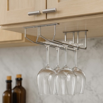 Wireli Dvojradový držiak na poháre / Lesklý chróm