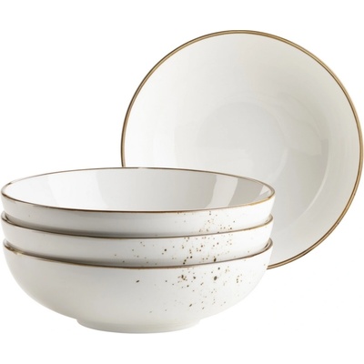 Mäser súprava misiek Pintar White hnedé bodky 22 cm 4 ks