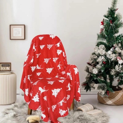 TiaHome Vánoční deka Christmas červená 200x230