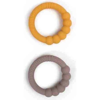 Filibabba silikon krúžky Warm Grey/ Honey Gold dvojbalenie