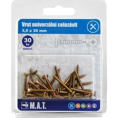 vrut un.celozávit 3,5x 30mm ZZ (30ks)