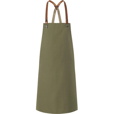 Karlowsky Gastro zástěra s laclem KY054 Moss-Green 70x85cm