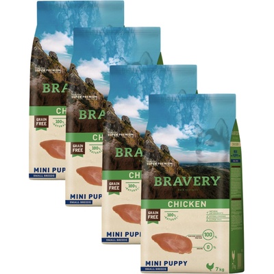 Bravery Dog Mini Puppy Chicken 4 x 2 kg