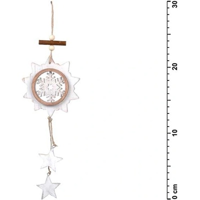 MFP Paper Vločka dřevěná 30cm závěs HW-52887E