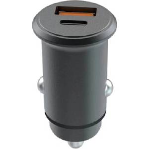 Lemontti 65W зарядно за автомобил Fast Charge с 2x Type-C PD + USB-A QC, черно (LEMIAPFCTCN)