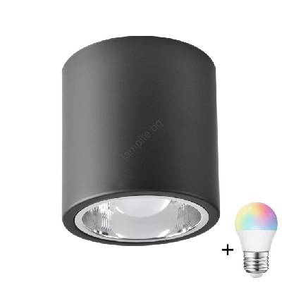 LED RGBW димируемо точково осветително тяло JUPITER 1xE27/6, 5W/230V диам. 13 см черно (LEDSA1043A)