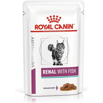 Royal Canin ROYAL CANIN Renal Храна за котки, мокра, с пилешко, свинско, сьомга, хапки в сос, 12x85 g