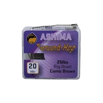 Ashima šnúra Ground-Hog Rig Braid 20m 25lb Hnědá