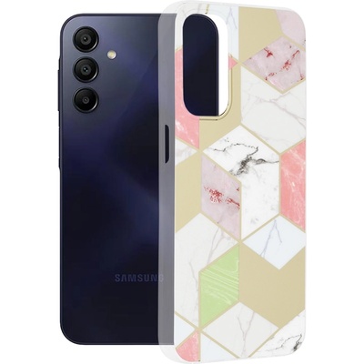 GKK Дамски Калъф за Samsung A55, GKK Elegant Marble Case, Златист (5949419086005)