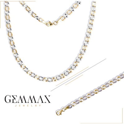 Gemmax Jewelry souprava zlatých šperků náhrdelník a náramek žluto-bílé zlato GLKCN-00701-04231