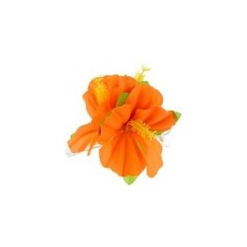 Havajský květ do vlasů oranžový
