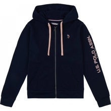 US Polo Assn Logo Zip Through Hoodie Navy Blazer