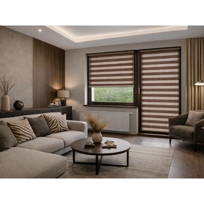 Zebra-shop Den a noc komplet Premium Hnědý melír BH 15 150 x 100 cm vlevo