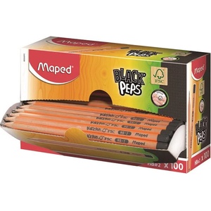 Maped Графитен молив, HB, триъгълен, MAPED "Black Peps" 850040FC (850040FC)