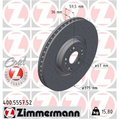 Brzdový kotúč ZIMMERMANN 400.5557.52 (400555752)