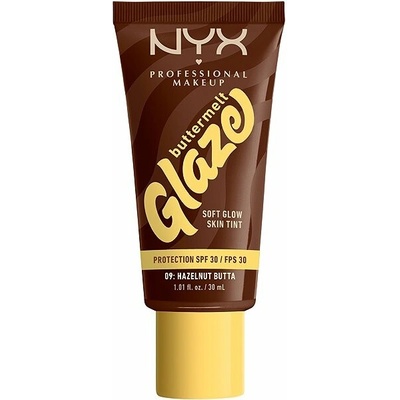 NYX Professional Makeup Buttermelt Glaze rozjasňujúci tónovací fluid SPF 30 09 Hazelnut Butta ml