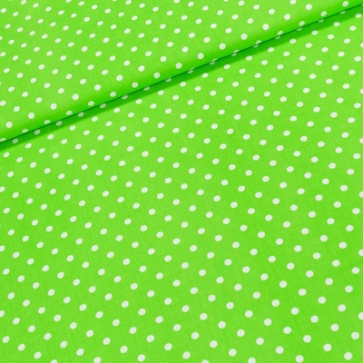 Bavlněné plátno Jolana JO005/35 větší bílý puntík na světle zelené, š.150cm (látka v metráži)