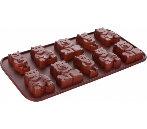 Banquet Formičky na čokoládu silikonové Culinaria Brown 20,4x10,5cm zvířátka