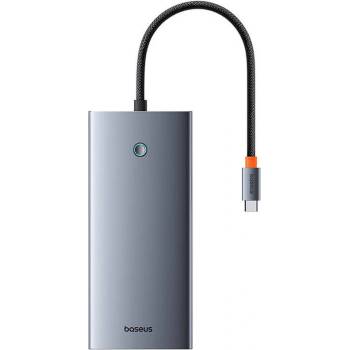 Baseus Baseus PortalJoy 13в1 хъб, USB-C към HDMI+DP+VGA+C+USB+PD+RJ45+SD/TF+3.5mm, сив (B00053002811-01)