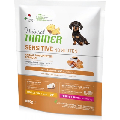 Natural Trainer Sensitive No Gluten Puppy & Junior Mini losos 0,8 kg