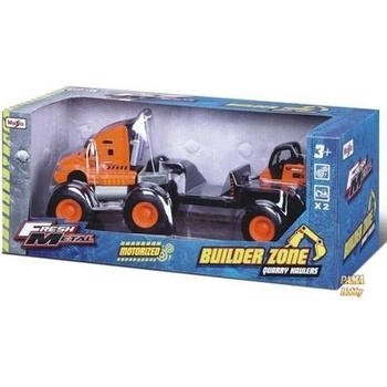 Maisto Builder Zone Quarry Haulers with Street Loader Orange 1:32