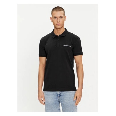 Calvin Klein Jeans Тениска с яка и копчета Institutional J30J325495 Черен Regular Fit (Institutional J30J325495)