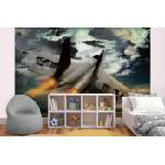 DIMEX ART Самозалепваща се флизелинова фототапета изтребител в полет 375 x 250 см